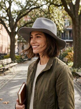 Kin‎ The Label 100% Wool Packable Essential Hat in Cloud Sz M